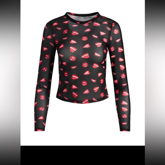 NWT- ATOX TOM WESSELMANN DELAINA MESH LONG SLEEVE TOP. Size S - Picture 1 of 10